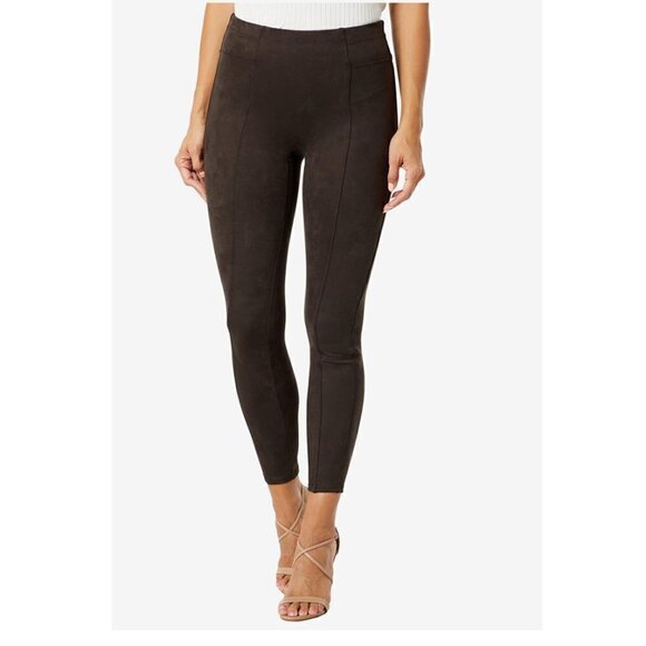 SPANX | Faux Suede Leggings Chocolate Brown Small Petite - Picture 1 of 14